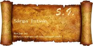 Sárga István névjegykártya